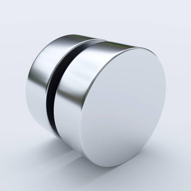 neodymium magnets isolated on white background. 3D Rendering