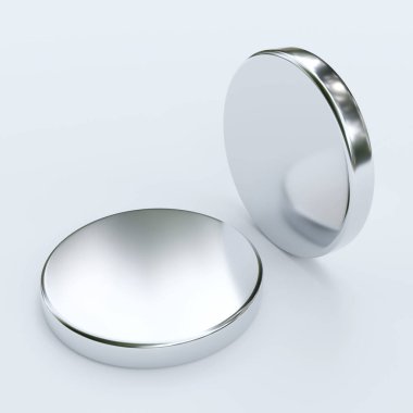 neodymium magnets isolated on white background. 3D Rendering