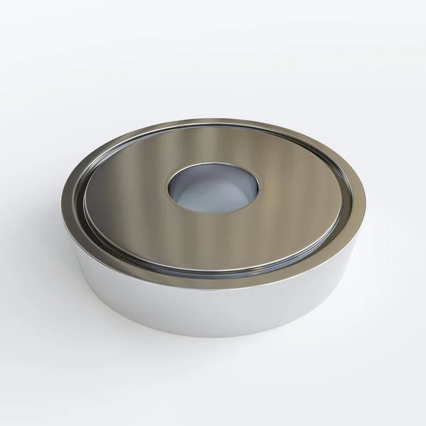 Neodymium Magnet Isolated White Background Rendering — Foto Stock