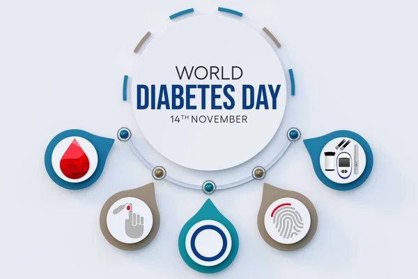 Dia Mundial Diabetes Observado Todos Anos Novembro Principal Campanha Conscientização — Fotografia de Stock