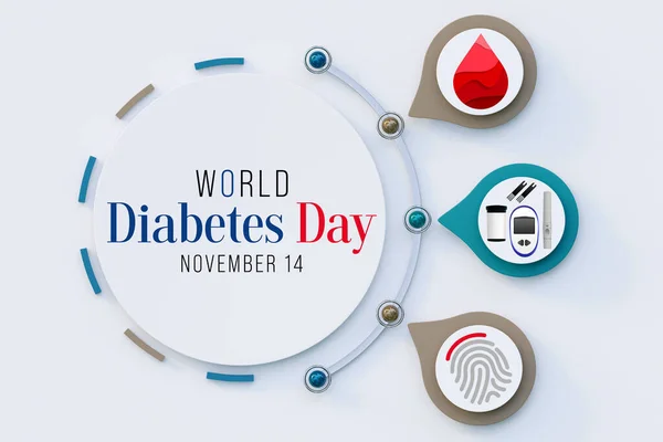 World Diabetes Day Observed Every Year November Primary Global Awareness — Stock Photo, Image