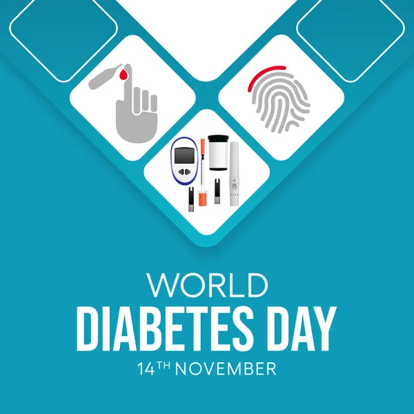 Dia Mundial Diabetes Observado Todos Anos Novembro Principal Campanha Conscientização —  Vetores de Stock