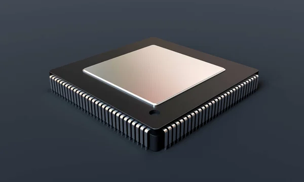 Representación Del Chip Semiconductor Silicio Con Iluminación Estudio —  Fotos de Stock