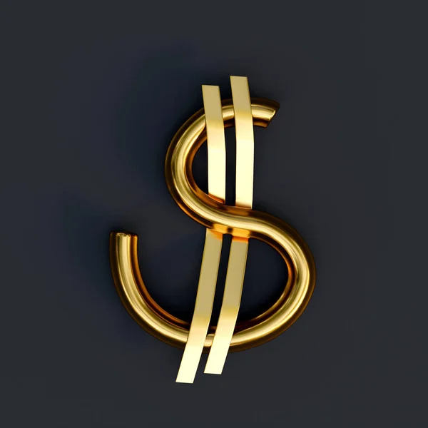 Ilustração Sinal Dólar Isolado Fundo Escuro Textura Dourada Ícone Dólar — Fotografia de Stock