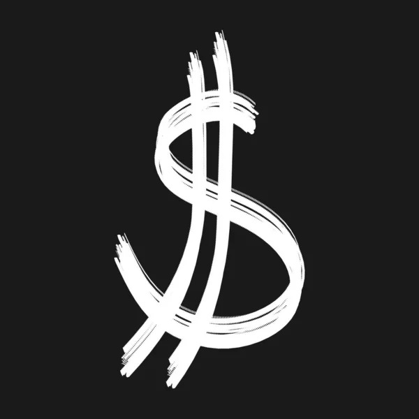 Ilustração Sinal Dólar Isolado Fundo Escuro Textura Grunge Ícone Dólar — Vetor de Stock