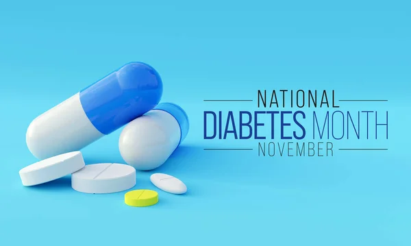Nationale Diabetes Maand Wordt Elk Jaar November Waargenomen Het Primaire — Stockfoto