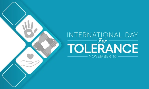 Hari Internasional Untuk Toleransi Dirayakan Setiap Tahun Pada Tanggal November - Stok Vektor