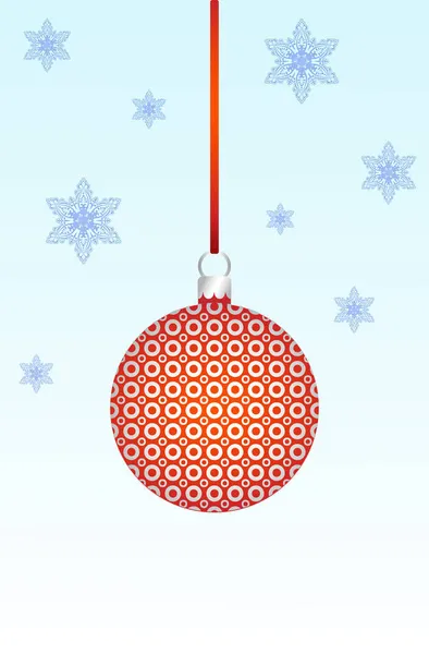 Christmas New Year decoration ball and snow, greeting copy space, 3D real design — Stock Photo, Image