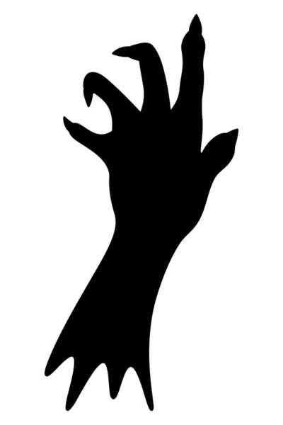 Pniak Ręki Nieboszczyka Sylwetka Zakrzywione Palce Ostrymi Paznokciami Ilustracja Wektora Ilustracja Stockowa