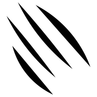 Tırmala. Pençe izleri silueti. Vektör çizimi. Vahşi bir hayvanın korkunç ayak izleri. Duvarda bir çatlak var. İzole edilmiş beyaz bir arkaplanda özet geç. Web tasarımı için fikir.