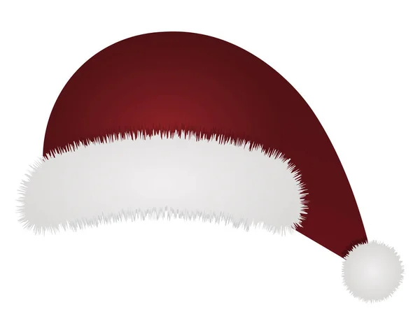 Cappello Babbo Natale Copricapo Rosso Con Pelo Illustrazione Vettoriale Colorata Vettoriale Stock