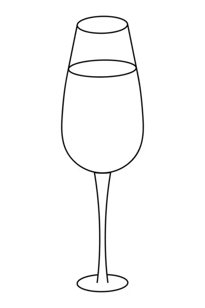 Een Glas Wijn Een Schets Vector Illustratie Kristallen Container Met — Stockvector