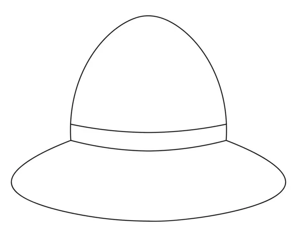 Topi Vektor Ilustrasi Garis Besar Pada Latar Belakang Putih Yang - Stok Vektor