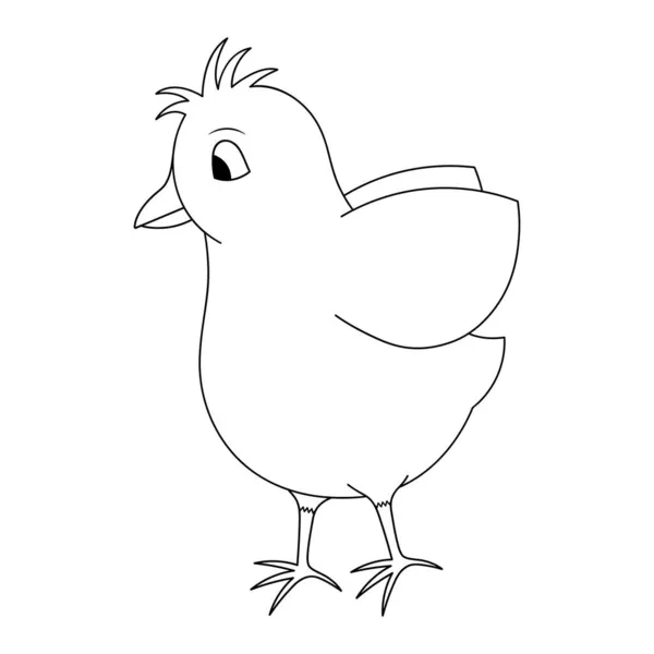 Chick Bonito Peinado Chica Agita Sus Alas Boceto Ilustración Vectorial — Archivo Imágenes Vectoriales