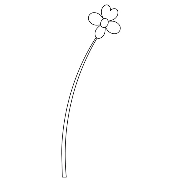 オーキッド スケッチ 開花芽 開花植物 ベクトルイラスト 子供向けのぬり絵 花びら 隔離された白い背景の概要 馬鹿なスタイルだ ウェブデザインのアイデア — ストックベクタ