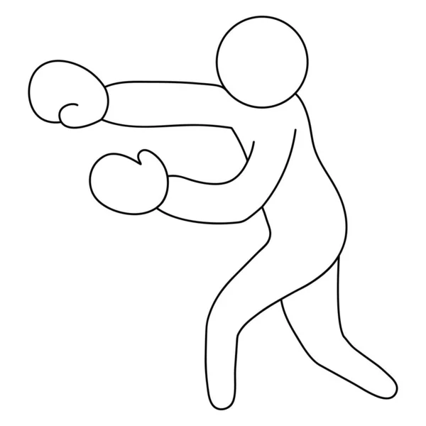 Boxer Skizze Vektorsymbol Der Athlet Mit Den Boxhandschuhen Boxt Der — Stockvektor