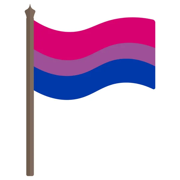 Bandera Orgullo Bisexual Tejido Tricolor Desarrolla Viento Ilustración Vectorial Coloreada — Archivo Imágenes Vectoriales