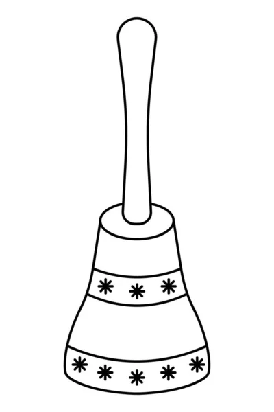 Weihnachtsglocke Skizze Ein Musikinstrument Das Klingelt Vektorillustration Glockengeläut Glöckchen Läuten — Stockvektor