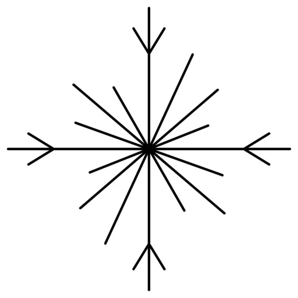 Śnieżynka Szkic Świąteczny Ornament Ilustracja Wektora Zarys Białym Tle Styl — Wektor stockowy