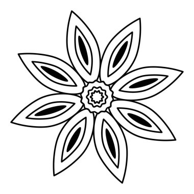 Yıldız anason. Robot resim. Badian. Vektör çizimi. Çocuklar için boyama kitabı. İçecekler ve hamur işleri için baharatlar. Manolya meyvesi. İzole edilmiş bir arkaplanda özet geç. Doodle tarzı. Web tasarımı, davetiyeler, kartpostallar için fikir.