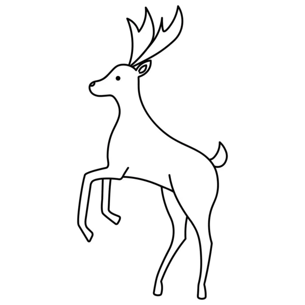 Reindeer Animal Reared Sketch Pet Santa Claus Mammal Horns Hooves — Stock vektor
