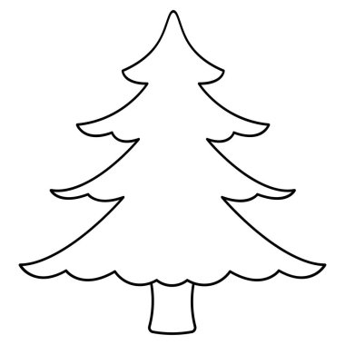 Kozalaklı bitki. Robot resim. Yeşillik köknar Firavun ağacı ikonu. Vektör çizimi. İzole edilmiş beyaz arka plan. Mutlu yıllar ve mutlu noeller. Web tasarımı için fikir.