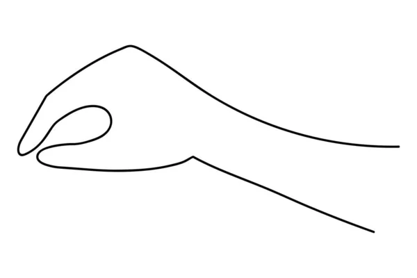 Шлях Рук Пальма Пальці Закриті Скетч Потримай Щось Рукою Векторна — стоковий вектор
