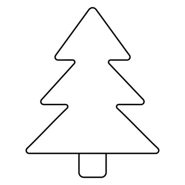 Noel ağacı. Robot resim. Üçgenlerden ladin. Firavun ağacı ikonu. Vektör çizimi. İzole edilmiş beyaz arka plan. Mutlu yıllar ve mutlu noeller. Web tasarımı için fikir.