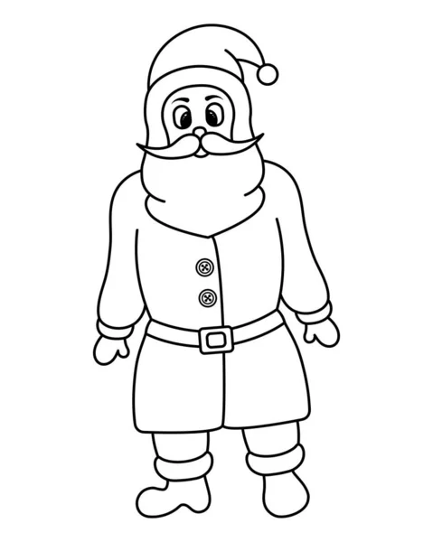 Père Noël Croquis Personnage Conte Fées Illustration Vectorielle Livre Colorier — Image vectorielle