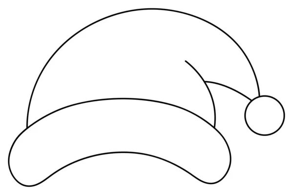 Santa Claus Hat Sketch Headpiece Decorated Pom Pom Vector Illustration Stockvektor