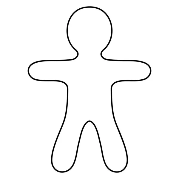 Gingerbread Man Sketch Vector Illustration Ginger Cookie Human Figure Hands lizenzfreie Stockillustrationen