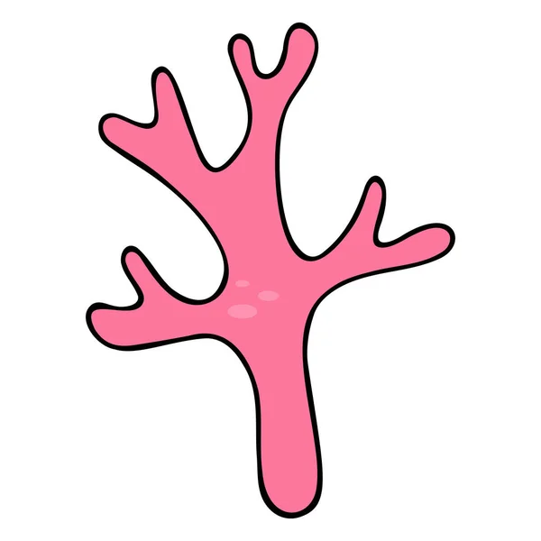 Corail Organisme Invertébré Marin Illustration Vectorielle Colorée Cartoon Style Fond — Image vectorielle