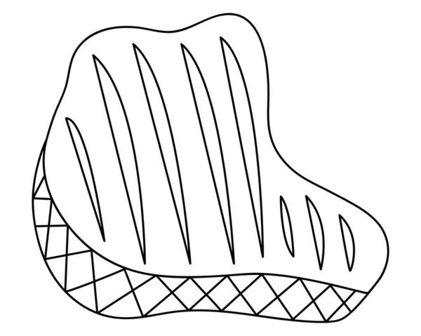 Steak Saftiges Fleisch Mit Schnitten Skizze Vektorillustration Malbuch Für Kinder — Stockvektor