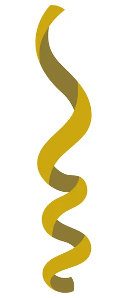 セルペンチン 休日のためのかわいい黄色の装飾 装飾的なリボンが螺旋状に描かれています カラーベクトルイラスト フラットスタイル 隔離された背景に概要 ウェブデザインのアイデア — ストックベクタ