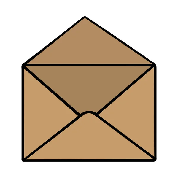 Envelope Está Vazio Uma Carta Feita Papel Artesanal Ilustração Vetorial —  Vetores de Stock
