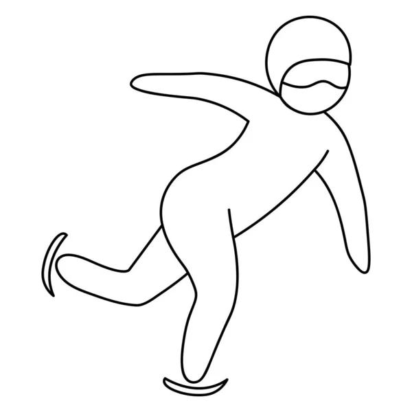 Short Track Skizze Der Athlet Bewegt Sich Eisschnelllauf Eine Kurze — Stockvektor