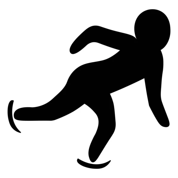 Short Track Silhouette Der Athlet Bewegt Sich Eisschnelllauf Eine Kurze — Stockvektor