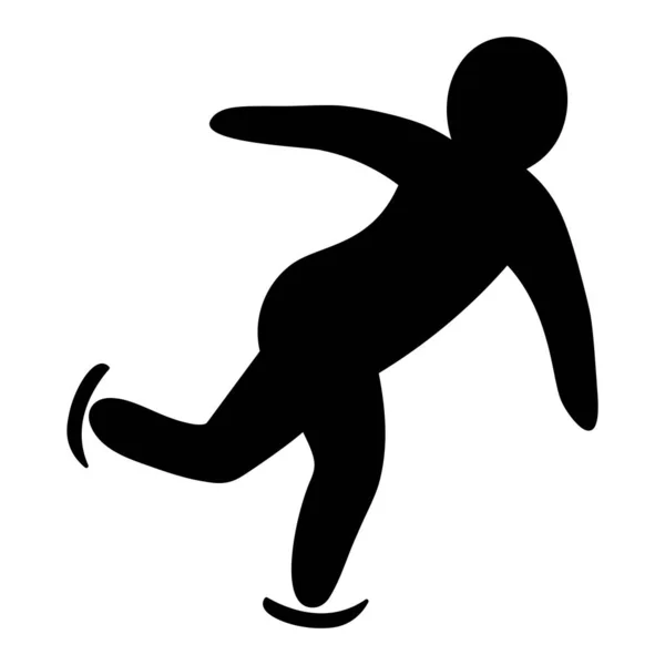 Short Track Silhouette Der Athlet Bewegt Sich Eisschnelllauf Eine Kurze — Stockvektor