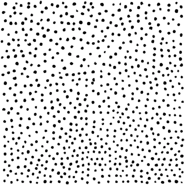 Black White Polka Background Hand Drawn Dot Pattern Design Abstract — Stock Vector