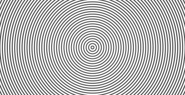 Eşmerkezli daire. Ses dalgası için resim. Soyut çember çizgisi deseni. Siyah beyaz grafikler