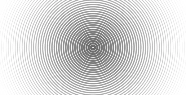 同心圆 声波图解 抽象的圆形线条图案 黑白图形 — 图库矢量图片