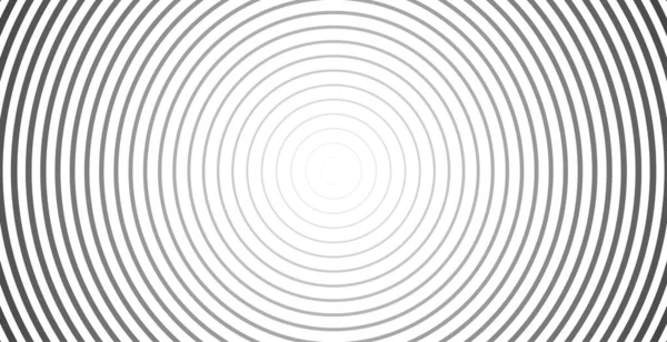 Konzentrischer Kreis Illustration Für Schallwelle Abstraktes Kreislinienmuster Schwarz Weiß Grafiken — Stockvektor
