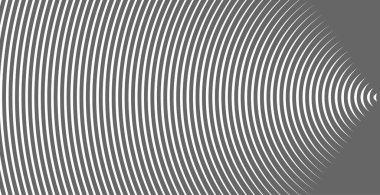 Soyut vektör çemberi yarım ton siyah arkaplan. Gradyan retro çizgi desen tasarımı. Monokrom grafiği.