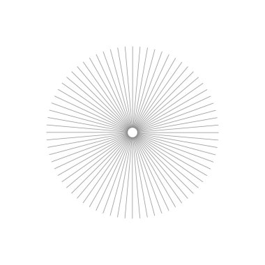 Eşmerkezli daire elementleri. Grafik web tasarımı için element, baskı, tekstil, ambalaj, dekorasyon, vektör illüstrasyonu için şablon