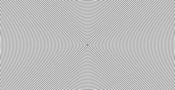 Konzentrischer Kreis Illustration Für Schallwelle Abstraktes Kreislinienmuster Schwarz Weiß Grafik — Stockvektor
