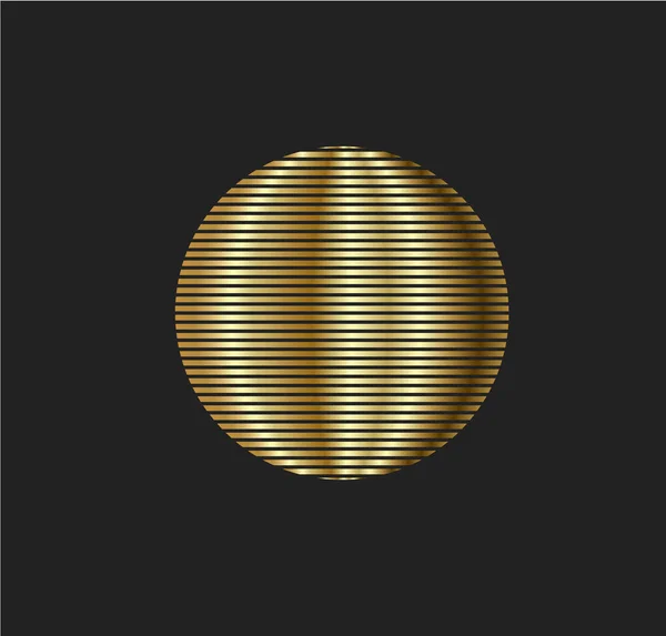 サークルフォーム デザイン要素 豪華なスタイルで幾何学的な形状 画像のための縞模様の枠 技術ラウンドロゴ スパイラルベクトルイラストの抽象的な黄金の線 — ストックベクタ
