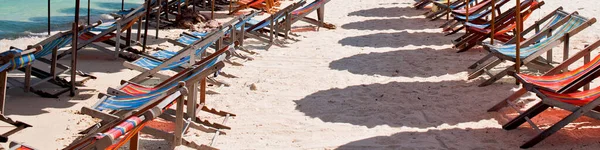 Cadeiras Areia Verão Praia — Fotografia de Stock