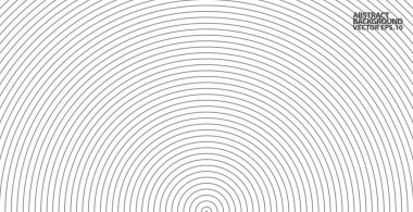 Soyut vektör çemberi yarım ton siyah arkaplan. Gradyan retro çizgi desen tasarımı. Tek renkli grafikler. Ses dalgası için daire çiz. vektör illüstrasyonu
