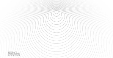 Soyut vektör çemberi yarım ton siyah arkaplan. Gradyan retro çizgi desen tasarımı. Tek renkli grafikler. Ses dalgası için daire çiz. vektör illüstrasyonu