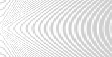 Soyut vektör çemberi yarım ton siyah arkaplan. Gradyan retro çizgi desen tasarımı. Tek renkli grafikler. Ses dalgası için daire çiz. vektör illüstrasyonu